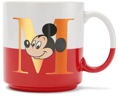 Disney Store Official Mickey Mouse Mug, 425ml, White and Red Design, Suitable for Microwave and Dishwasher Use