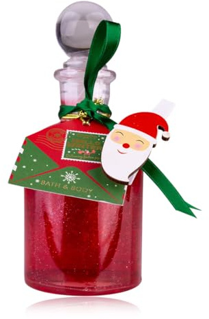 Espuma de ducha Accentra HELLO WINTER en frasco con clip Papá Noel, regalo Navidad mujeres, aroma Manzana, color rojo/diamante