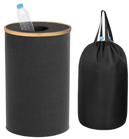 Relaxdays Collecteur de Bouteilles consignées 100 l, Sac Lavable, Oxford, Noir, H75 x 40 cm