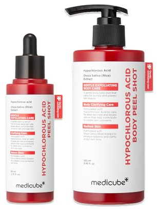 Duo Esfoliante medicube all' Acido Ipocloroso Per Viso E Corpo, Esfoliazione Delicata per Migliorarte la Texture della Pelle, Per una Pelle Morbida E piu Liscia e dell'aspetto Uniforme