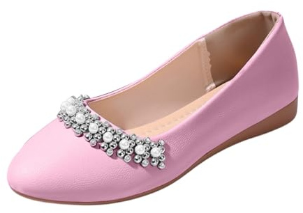 Generiska dammockasiner slip-on ballerina skor med pärlor eleganta traditionella skor brudskor platta bekväma sommarskor lätta avslappnade mjuk sula bröllop loaferskor fritidsskor