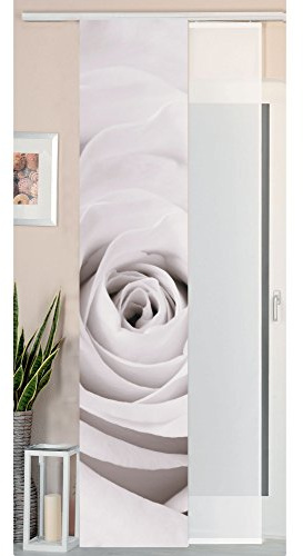 Gardinenbox 80400 Lot de 2 Rideaux coulissants Aspect Soie Sauvage et Panneau Voilage Rose 245 x 45 cm