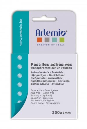 Artemio set 300 kardborrband punkter transparent, lim, klar, 8,5 x 2 x 15 cm