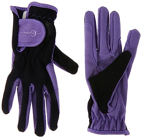 Covalliero Kinder Kinderreithandschuh Lilli Black/Purple, Größe L Reithandschuh,