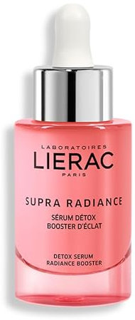Lierac Supra Radiance Siero Detox Antirughe Illuminante con Acido Ialuronico, per Tutti i Tipi di Pelle, Formato da 30 ml