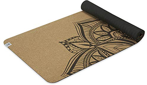 Gaiam Cork Yoga Mat | Print Design Natural Sustainable Cork Resists Germs and Odor | Non-Toxic TPE Rubber Backing | Great for Hot Yoga, Pilates (68-Inch x 24-Inch x 5mm Thick)