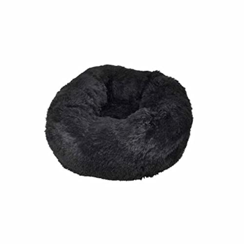 Love Story, Rund kudde lugnande polyester D55 x 25 cm Fluffy Svart