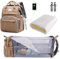 SNDMOR Wickeltasche Rucksack, wickelrucksack mit bettfunktion Großer, Multifunktionale Diaper Bag Mit Wickelunterlage, Kinderwagen-Haken, Geeignet für Mama und Papa (Khaki)