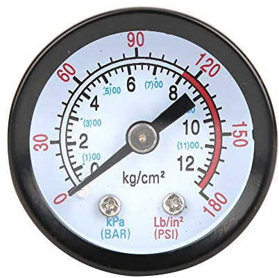 Ejoyous Air Compressor Gauge, Iron Shell Instrument Pressure Gauge for Screw & Piston Compressors