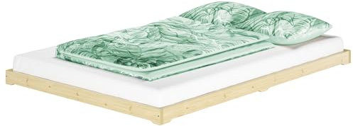 Erst-Holz®Niedrigbett unbehandeltes Holz 140x200 Fichte Tanne V-60.47N-14ohne Zubehör
