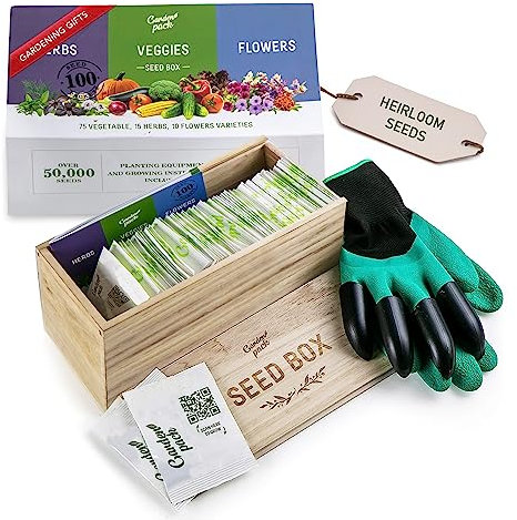 Garden Pack Premium Gardening Kit – 100 Varieties & 45,000 Seeds, Plant Seeds for Garden UK, Herb Seeds & Flower Seeds – Complete Gardening Set with Seed Storage