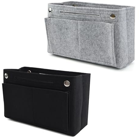 GOTDYBST 2 St. Tasche Veranstalter, Handtasche Veranstalter 24 x 15 x 8 cm, Innentasche für Handtasche Geeignet für Frauen und Mädchen (Hellgrau und schwarz)