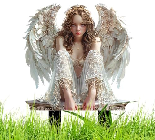 Decorazione da giardino fatata, decorazione da giardino | Angelo giardino delle fate, in acrilico 2D, impermeabile, elegante statuetta d'angelo, decorazione per cortili e vialetti