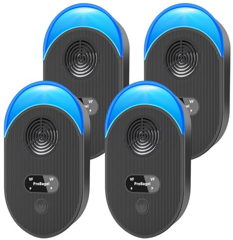 ProBagel 2025 Upgrade Ultrasonic Pest Repellent, 4 Pack Powerful Mouse Repeller plug in Pest Control, Effective against Mice, Rats, Spiders, Mosquitoes, Cockroaches, Rodent (2024 mouse repellent)