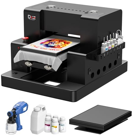 DXZ A3 DTG Printer for Direct Printing on Clothes with White Ink Mixing and Semi-Automatic Cleaning (Printer + Electric Sprayer + Ink)