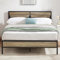 VECELO Double Bed Frame Metal Platform with Wood Headboard, No Box Spring Needed, Mattress Foundation, Heavy Duty Metal Slats Support, Under-Bed Storage