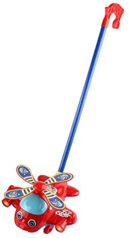 Wedhapy Schiebespielzeug Baby Schiebeflugzeug Spielzeug mit langem Griff Lauflernspielzeug für Kleinkinder Schiebeflugzeug Spielzeug