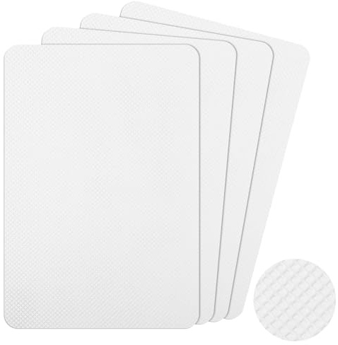 4 piezas almohadillas antideslizantes alfombrillas de goma autoadhesivas para muebles - pegatinas de reducción de ruido para patas de muebles, patas de silla, muebles de protección de mesa (blanco)