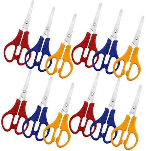 DOITOOL 12 Stück Abgestufte Scheren Bastelscheren Linkshänderscheren Und Studentenscheren Klassenzimmerscheren Für Die Schule Stoffscheren In Großen Mengen Scheren In Großen