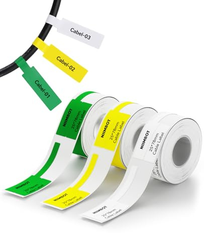 NIIMBOT 3 Rolls Cable Labels for B1/B2/B21/B3/K2/K3/B4 Printers