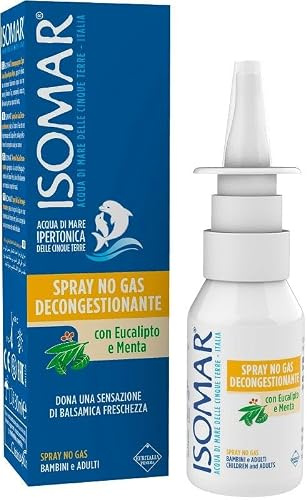 Isomar Decongestionante No Gas Spray nasale ipertonico per la congestione e le allergie, 30 ml