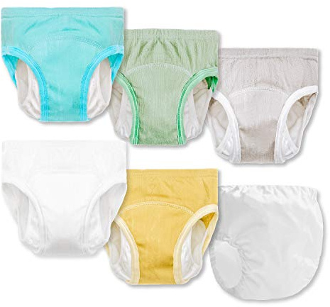 Joyo roy 5Pcs Potty Training Underwear for Boys Breathable 100% Cotton Toilet Training Pants 4T-5T Boys Absorbent Double Thigh Wings for Antileak Pee Pants with a Waterproof Cloth Diaper Cover