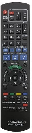 MYHGRC Ersatz Fernbedienung Panasonic für Panasonic IR6 Fernbedienung Recorder IR6 Bluray DVD Disc HDD Recorder DMR-HWT130 DMR-HW120EBK DMR-HWT230 DMR-HWT230EB