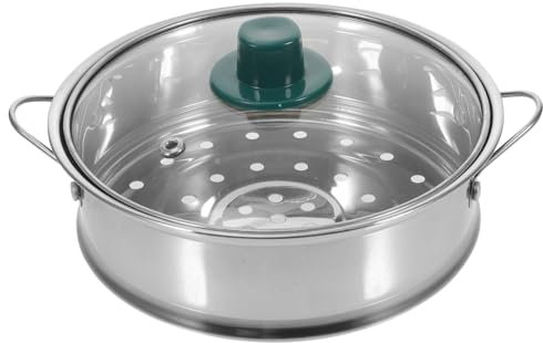 ANSNOW Vaporiera Vassoio da Portata in Metallo Pentola a Vapore Pasta in Scatola Couscous Pentola a Pressione in Acciaio Supporti per Cavi Zucca Tazza in Vetro Vassoio per Uova Forniture da Cucina V