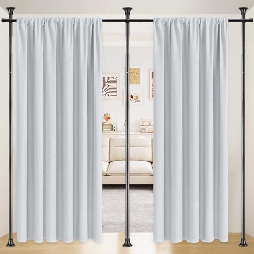 Room Divider Curtain Rod, 48-120 x 28-144 Adjustable, Heavy Duty,No-Drill