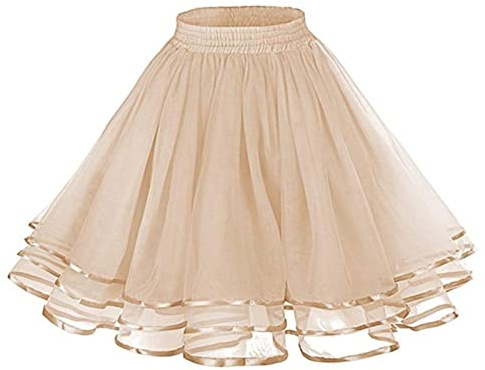 KBOPLEMQ Jupe pour femmes années 50 rétro avec jupon, sous-jupe vintage à crinoline A-line, demi-culotte pour jupe Tutu Rockabilly, robe Rockabilly, robe festive, D kaki., Taille unique