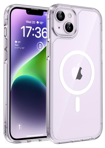 TOCOL für iPhone 14 Plus Hülle für Magsafe, Nie Vergilbung Stoßfest Anti-Fingerabdruck Kratzfest rutschfest Magnetisch Handyhülle für iPhone 14 Plus Case, Transparent