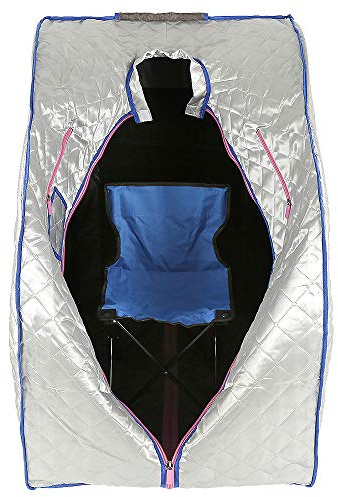 Sauna Monoposto da Casa, Bagno Turco, Sauna Infrarossi per Interna Esterno, Pressoterapia Iinfodrenaggio Argento (Infrarossi)