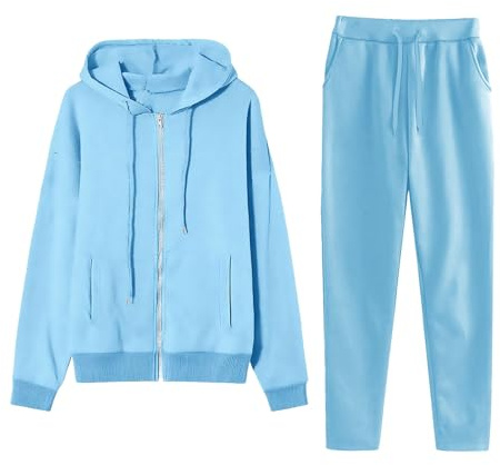 Completo Donna Sportivo Tute Jogging Curvy Completa Leggero Hoodie Con Cappuccio E Jogging Pantaloni Maniche Lunghe Palestra Tute Di Abbigliamento Da Casa Taglie Forti Tracksuit Casual Da Tinta Unita