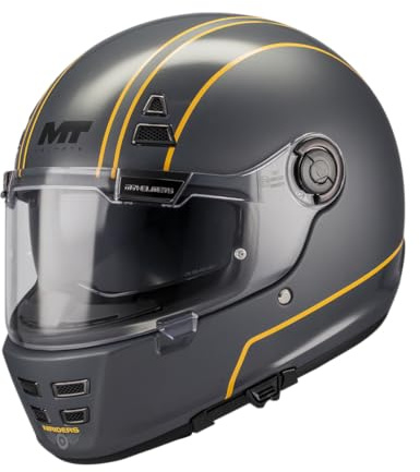 MT Helmets Jarama SV – Casco Moto Integral Retro con Visor Solar Retráctil Full Vision, Interior Lavable, Ventilación Avanzada y Calota HIRP | Homologado ECE 22.06 & DOT