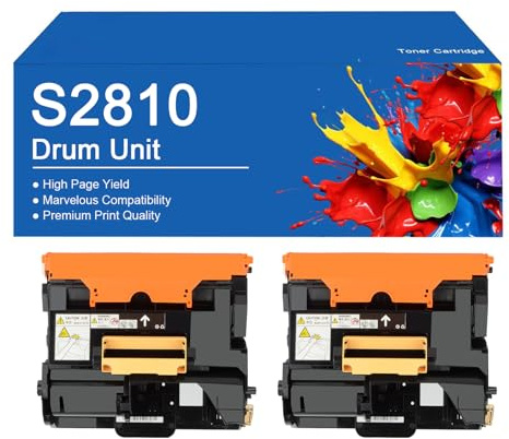 SEMTGJ Kit tamburo di imaging S2810 ad alta capacità, ricambio compatibile per stampanti DELL S2810dn, H815dw e S2815dn, con chip.,S2810-2Set