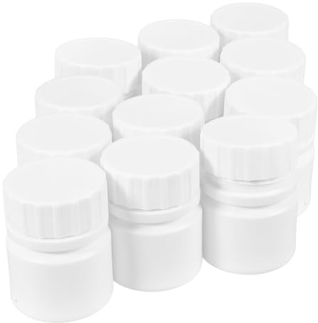 ROMISBABA 20 Flaconi Sigillanti Colorati da 30 Ml con Tappo a Vite, Bottiglie di Plastica Hdpe per Pillole e Campioni, Contenitori Portatili per Medicinali e Conservazione Farmaci,