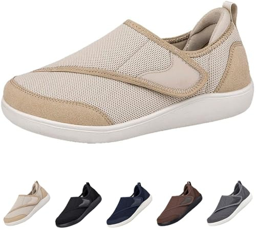 Diabetiker skor för män, extra breda fritidsskor, halkfria tofflor, bekväma ventilerande sneakers, mjuka sulor, sandaler, promenadskor, fritid, promenadskor, sommarskor