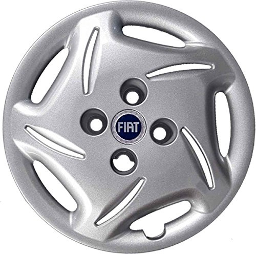 Aftermarket SERIE 4 COPRICERCHI COPPE RUOTA 13 SEICENTO BRUSH LOGO BLU NON ORIGINALI, in Plastica 9047