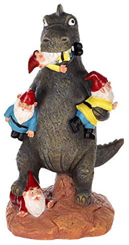Birendy figur, dinosaurie, dvärg, trädgårdstomte trädgårdstomte dekoration dvärg tomte (NF36729-40 cm)