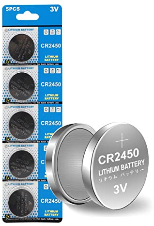 Cotchear 5pcs/Pack CR2450 Coin Battery 550mAh 3V CR 2450 Button Cell Batteries ECR2450 KCR2450 5029LC LM2450 3V Battery for Car Key Remote