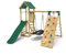 Rebo® Children's Challenge Wooden Climbing Frame with Swings, Slide and Up and Over Climbing Wall - Ferris | OutdoorToys | Sturdy Wooden Construction, Pressure Treated Timber