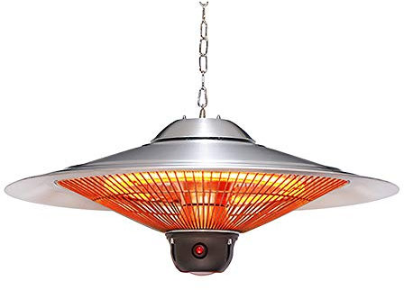 Calentador para exteriores Calentador eléctrico colgante para patio, 2500 W, calentador de techo para balcón, protección contra sobrecalentamiento, calentador para uso en patio, garaje y patio (220