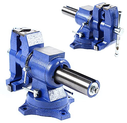 Étau professionnel de 4'' - Grand étau rotatif - 100 mm - Pour machine à fraiser, 2 axes de rotation à 360 ° - Mâchoires en acier (100 mm)