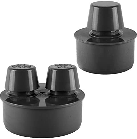 MegaHaustechnik HT Rohrbelüfter Rohr Außendurchmesser Steck-Ende 75mm 7,5cm DN75 für HT Muffe mit Dichtung Belüftung Ventil Abwasser Kanalrohr Abfluss Leitung WC Kunststoff PP grau