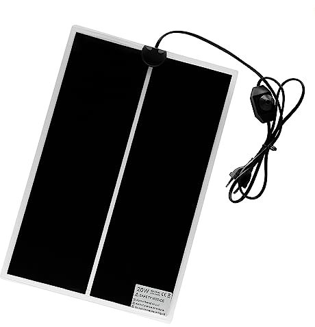 FIPASEN Terrarium Heizmatte, Reptil Heizmatten mit Temperaturregelung für Reptilien Schildkröten Schlangen Eidechse Gecko Einsiedlerkrebs Amphibien -Abnehmbares Heizkissen (20W:42x28CM)