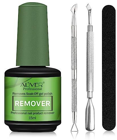 Dissolvant Vernis Semi Permanent, Gel Nail Polish Remover, Enlève Rapidement et Facilement le Vernis à Ongles en Gel Avec Lime à Ongles, Grattoirs pour Vernis à Ongles et Pince à Cuticule