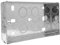 Evoges Double Metal Back Box, 25mm, 2 Gang, 1.0mm Thickness for Electrical Sockets Switches, BS4662 Standard, 20mm Knockouts, Adjustable Lug, Brass Terminal (1)