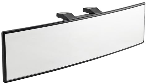+PWR Car Parts Espejo Retrovisor Panorámico XL. Universal, más Ángulo de Visión. 300x65 mm. Seguro y Fácil de Instalar.