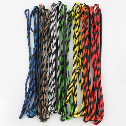 limaity Corde à Arc Flemish Twist Longueur 42-66 Corde de Remplacement Artisanale à 12/14/16 brins pour arcs Traditionnels/recourbés (12 brins,Longueur de la Corde d'arc 64,Noir Bleu)