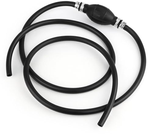 QOUBNIC bomba de gasolina, 8 mm x 1,9 m, goma de transferencia manual, bomba de sifón, para combustible, gasolina, diésel, agua, depósito de pescado graso